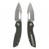 Tenable Link Folding Knife | 3.0" Stonewashed 14C28N Blade | Green Micarta Handle| Triple Stripe Knives Design | B1068A5