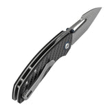 Tenable Link Folding Knife | Damascus Blade | Twill Carbon FIber & G10 Handle| Triple Stripe Knives Design | B1068A1