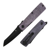 Tenable Higonokami Folding Knife | 3.02'' Black Stonewashed D2 Blade | Purple Micarta Handle | Goran mihajlovic Design | B2135A1