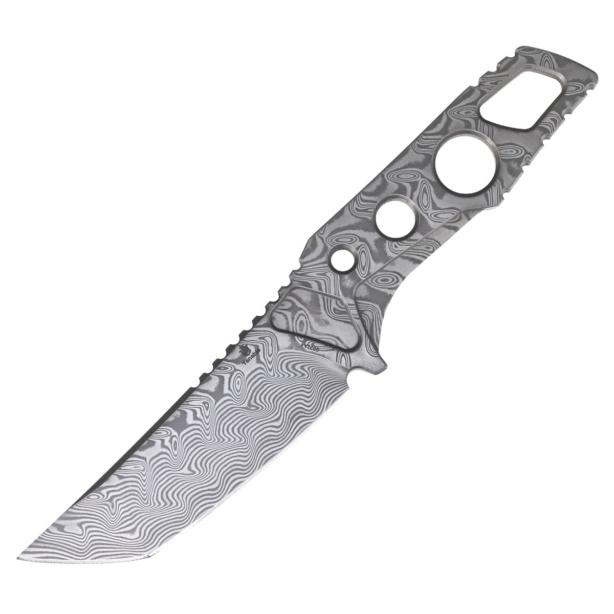 Tenable Zues Fixed Blade Knife | 3.95“ Damascus Steel Blade & Handle | Frank Grissom Design - G021A4