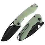 Tenable Bömbur Folding Knife Jade G10 Handle (3.53'' Blackwashed D2 Blade) Midgards Messer Design--T1054A8