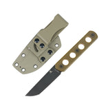 Tenable Foosa Fixed Blade Knife - 3.06'' Blackwash D2 Blade | Amber PEI Handle | Rolf Helbig - G2020A3