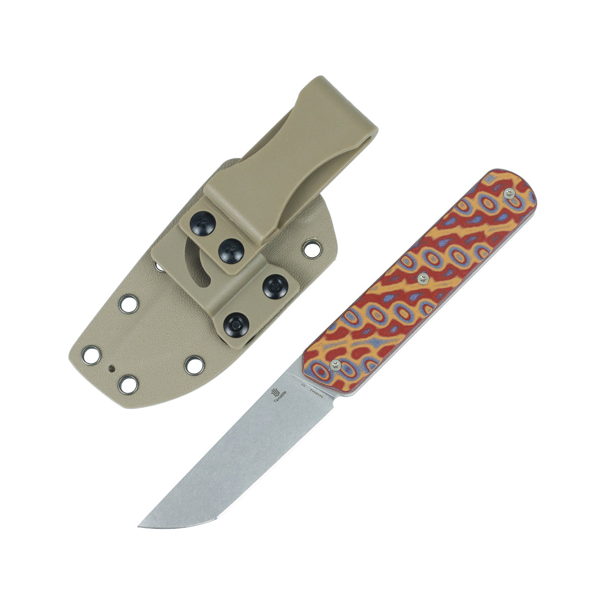 Tenable Foosa Fixed Blade Knife - 3.06'' Stonewashed D2 Blade | Vortex Micarta Handle | Rolf Helbig - G2020A2