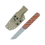 Tenable Foosa Fixed Blade Knife - 3.06'' Stonewashed D2 Blade | Vortex Micarta Handle | Rolf Helbig - G2020A2
