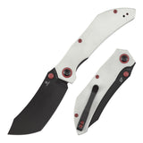 Tenable Tipper Folding Knife | 3.39'' Blackwash Nitro V Blade | White G10 Handle | Edgy Bladeworks Design | B1079A4