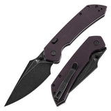 Tenable Fenrir Top Liner Lock Folding Knife| Purple Micarta | 3.48“ Blackwashed Nitro-V Blade | Sparrow Knife Design | B1034H1