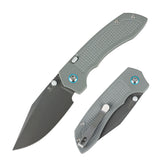 Tenable Entity Top Liner Lock Folding Knife | 3.52“ Gray TiCn Coated 14C28N Blade | Gray G10 Handle | Nalu Knives Design - B1036H1
