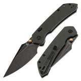 Available on Walmart - Tenable Fenrir Top Liner Lock Folding Knife| Green Micarta Handle | 3.48“ Blackwashed Nitro-V Blade | Sparrow Knife Design | B1034H4
