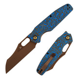 Tenable Tuckamore Folding Knife | 3.54" Rose Gold Nitro V | Blue & Yellow Vortex Micarta | Jonathan Styles Design - B1052A3