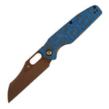 Tenable Tuckamore Folding Knife | 3.54" Rose Gold Nitro V | Blue & Yellow Vortex Micarta | Jonathan Styles Design - B1052A3