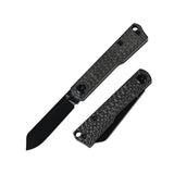 Tenable Riflestock Lock Back Folding knife | 2.34" Blackwash Nitro V Blade | Twill Carbon Fiber Handle | Nick Swan Knives Design - B2131S3