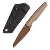 Parr Fixed Blade-- 3.12'' Rose Gold Coated 14C28N | Brown Micarta Handle | Jonathan Styles Design - G011B7