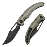 Tenable Gideon Folding Knife Green Micarta Handle (3.5'' Blackwash Nitro V Blade) Dead Sober Design--T1119A6