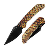 Tenable Fenrir - Exclusive Limited Edition for Christmas | Top Liner Lock | 3.4" Mirror DLC Nitro-V | Jade G10 with Pinecone Pattern Handle | Sparrow Knife Design - B1034H23
