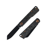 Tenable Riflestock Lock Back Folding knife | 2.34" Blackwash Nitro V Blade | Shred Carbon Fiber Handle | Nick Swan Knives Design - B2131S2