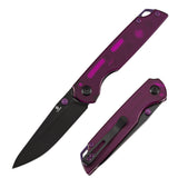 Tenable Mini Warrior Liner Lock Knife | 2.9" Blackwash Nitro-V Blade | Purple Acrylic Handle | Kim Ning Design - B2005A2