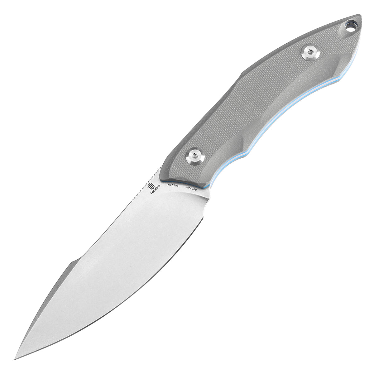 Tenable Luccio Fixed Blade Knife with Grey G10 Handle (3.81