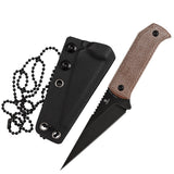 Pre-Order：Ships by Aug. 20  | Tenable ToothPik Fixed Blade | 3.04” Blackwash 14C28N Blade | Brown Micarta Handle | Pinkerton Knives Design - G020A2