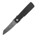 Tenable Higonokami Folding Knife | 3.02'' Water Ripple Damascus Blade | Twill Cabrbon Fiber Handle | Goran mihajlovic Design | B2135A3