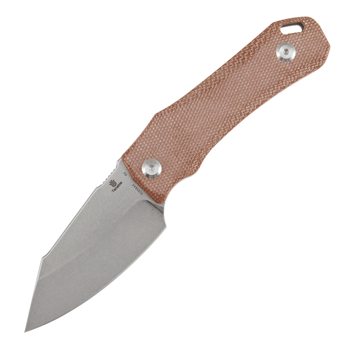 Tenable Loki Fixed Blade Knife |2.99" Stonewashed D2 Blade | Brown Micarta Handle | Steven Dunnuck Design | G1058A5