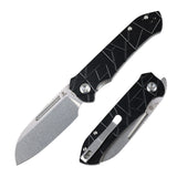 Tenable Rango Folding knife | 3.41" Stonewashed 14C28N Blade | Black Aluminum Handle | Steven Kastner Design - B1120A3