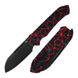 Tenable Rango Folding knife | 3.41" Blackwash 14C28N Blade | Black & Red G10 Handle | Steven Kastner Design - B1120A1
