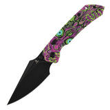 Tenable Fenrir Top Liner Lock Folding Knife| 3.4“ Blackwash Nitro-V Blade | Jade G10 with Purple Undead Print Handle | Sparrow Knife Design | B1034H17
