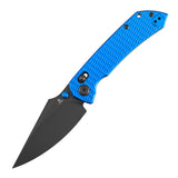 Tenable Fenrir Cross Bar Lock Folding Knife| 3.48'' Gray TiCn Coated Nitro V Blade | Blue Anodized Aluminum with Diamond Pattern Handle | Sparrow Knife Design| T1034V15