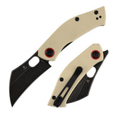 Pre-Order：Ships by Aug. 10 | Tenable Osprey Folding Knife | 2.22" Blackwash Nitro-V | Ivory White G10 Handle | Triple Stripe Knives Design - B2087A2
