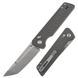 Tenable Anomaly Cross Bar Lock Knife | 3.14" Stonewashed Nitro-V Blade | Gray Aluminum Handle| Pinkerton Knives Design - B2038V1