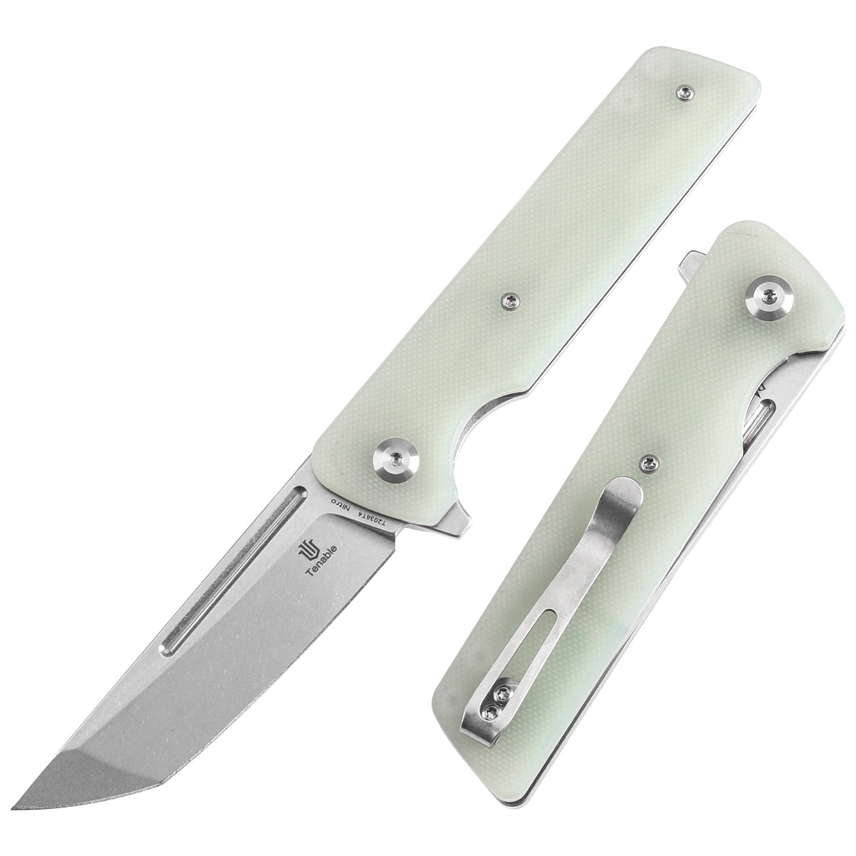 田*中様 ケルディオex GEM MT10 Tenable Anomaly Folding Knife Jade G10 Handle (3.14'' Stonewashed