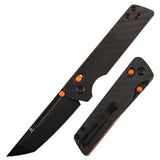 Tenable Anomaly Crossbar Lock | 3.14" Blackwash Nitro V |  Twill Carbon FIber & G10 | Pinkerton Knives - B2038V4