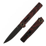 Tenable Kitpu Folding Knife | 2.9'' Blackwash Nitro-V Blade | Black & Red G-Mascus Handle | Jonathan Styles Design - B2123A4