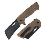 Tenable Leviathan Folding knife | 3.9" Blackwash D2 Blade | Brown Micarta Handle | Warhawk Knives Design - B1083A4