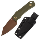 Tenable Loki Fixed Blade Knife | 2.99" Rose Gold D2 Blade | Olive Green G10 Handle | Steven Dunnuck Design | G1058A3