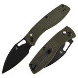 Pre Order | Heron Folding Knife - 3.13" Nitro V Blade| Olive Green G10 Handle with Diamond Pattern| Johan Jordaan - B2124V5