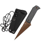 Pre-Order：Ships by Aug. 20 | Tenable ToothPik Fixed Blade | 3.04“ Rose Gold 14C28N Blade | Black Micarta Handle | Pinkerton Knives Design - G020A3