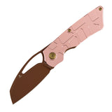 Tenable Goblin L Folding Knife | 3.24'' Rose Gold 14C28N Blade | Rose Gold Aluminum with Amphibian-inspired Geometric Texture Handle | Marshall Noble Design | B3016A1