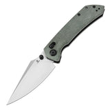 Tenable Fenrir Cross Bar Lock Folding Knife| Green Micarta | 3.49" Stonewashed Nitro-V Blade | Sparrow Knife Design | T1034V1