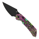 Tenable Fenrir Top Liner Lock Folding Knife| 3.4“ Blackwash Nitro-V Blade | Jade G10 with Purple Undead Print Handle | Sparrow Knife Design | B1034H17