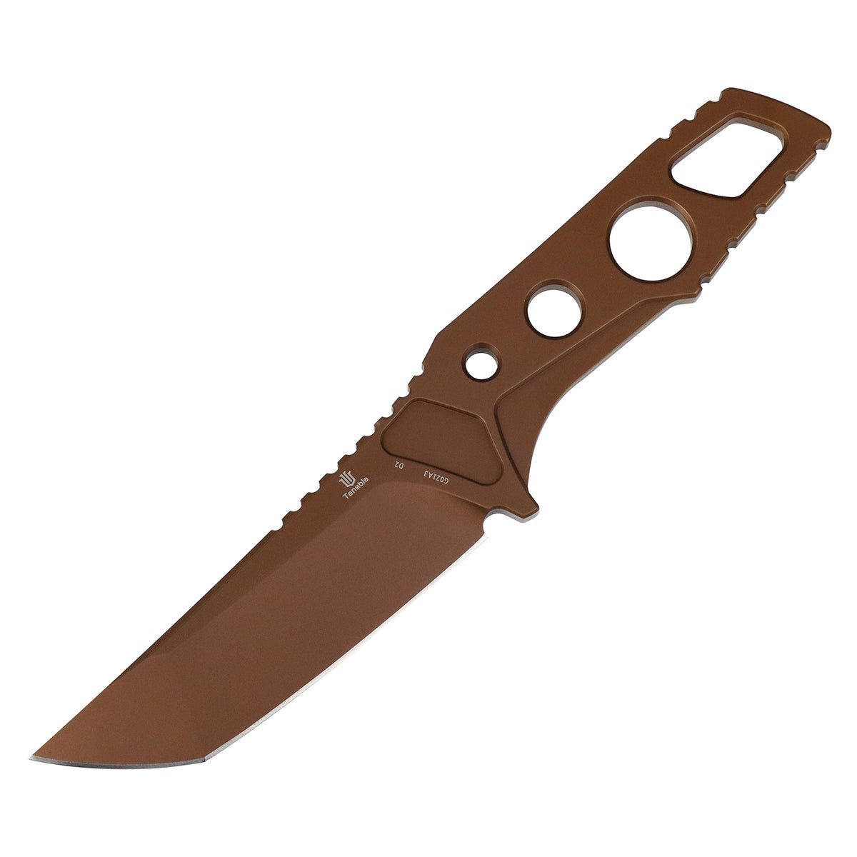 Tenable Zues Fixed Blade Knife | 3.95“ Rose Gold D2 Steel Blade & Handle | Frank Grissom Design - G021A3