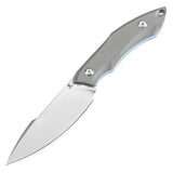 Tenable Luccio Fixed Blade Knife with Grey G10 Handle (3.81" Stonewashed 14C28N Blade) - Bolt Vision Design - G007A4