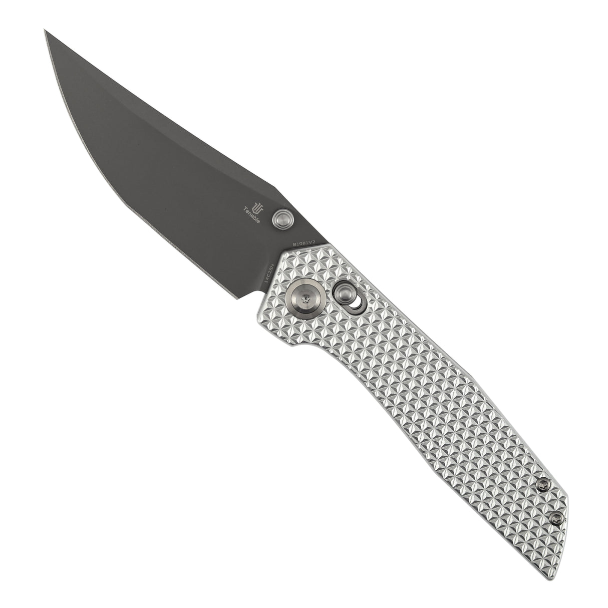 Tenable Deadite Cross Bar Lock Knife | 3.52" Gray TiCn Coated 14C28N Blade | Silver Aluminum Handle | TuffKnives Design - B1081V2