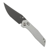 Tenable Deadite Cross Bar Lock Knife | 3.52" Gray TiCn Coated 14C28N Blade | Silver Aluminum Handle | TuffKnives Design - B1081V2