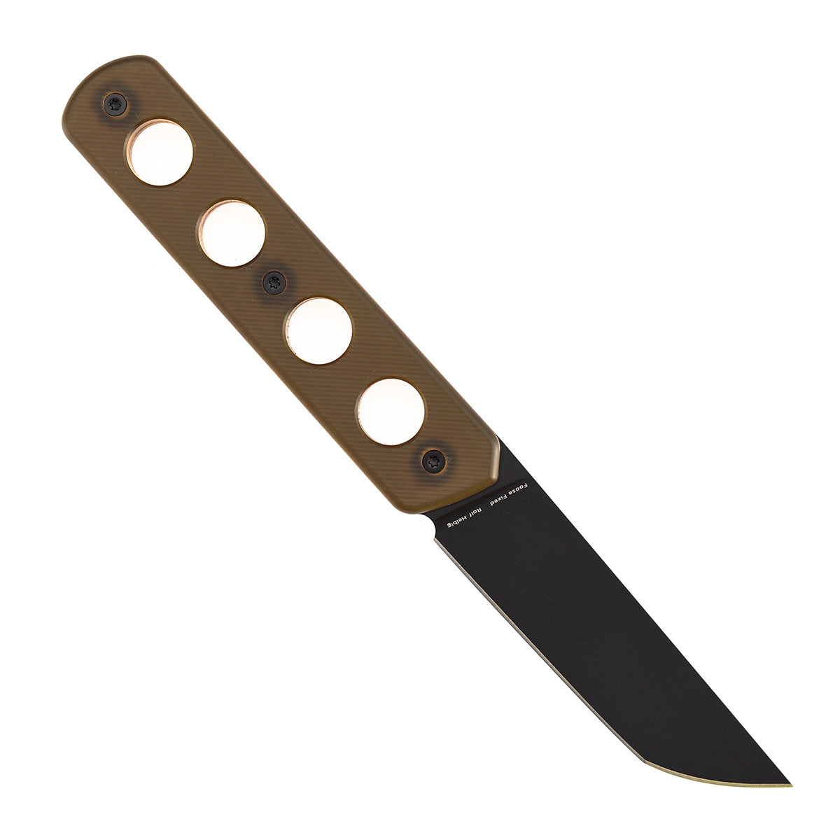 Tenable Foosa Fixed Blade Knife - 3.06'' Blackwash D2 Blade | Amber PEI Handle | Rolf Helbig - G2020A3