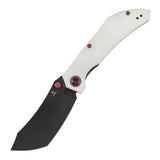 Tenable Tipper Folding Knife | 3.39'' Blackwash Nitro V Blade | White G10 Handle | Edgy Bladeworks Design | B1079A4