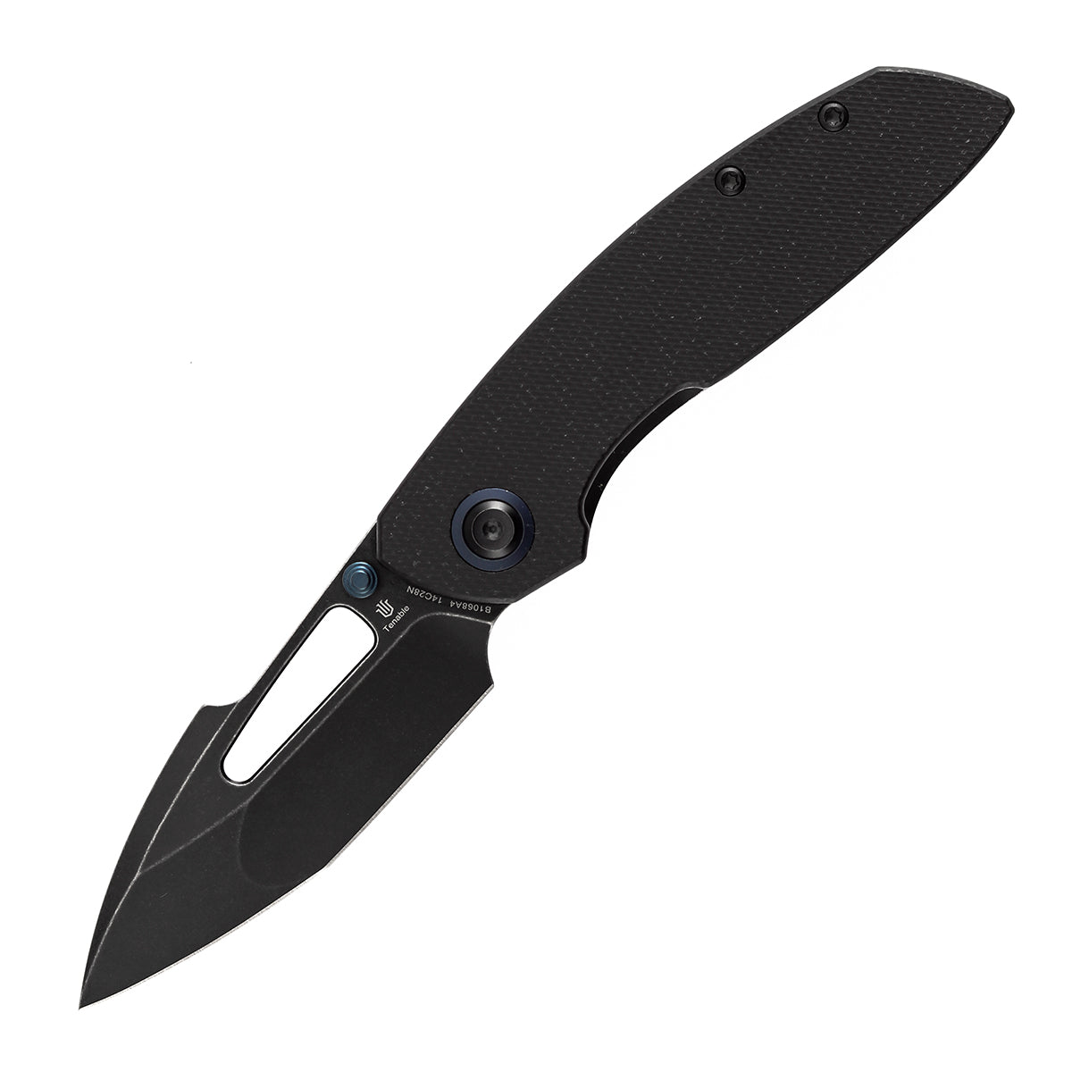Tenable Link Folding Knife | 3.0" Blackwash 14C28N Blade | Black Micarta Handle| Triple Stripe Knives Design | B1068A4