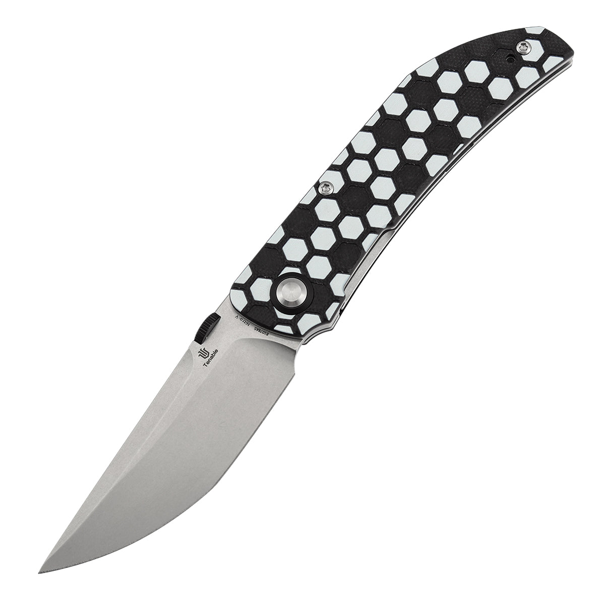 Tenable Exclusive Soccer-Themed Tarkin Folding Knife | 3.42" Nitro-V | Black & White G10 | Matthew Christensen Design | B1078A5