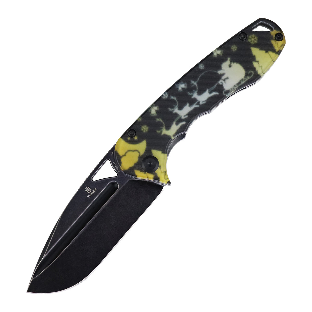 Tenable Bömbur-Exclusive Limited Edition For Christmas | 3.53" Blackwash D2 Blade | PC  with Deer Print Handle | Midgards Messer Design - T1054A10