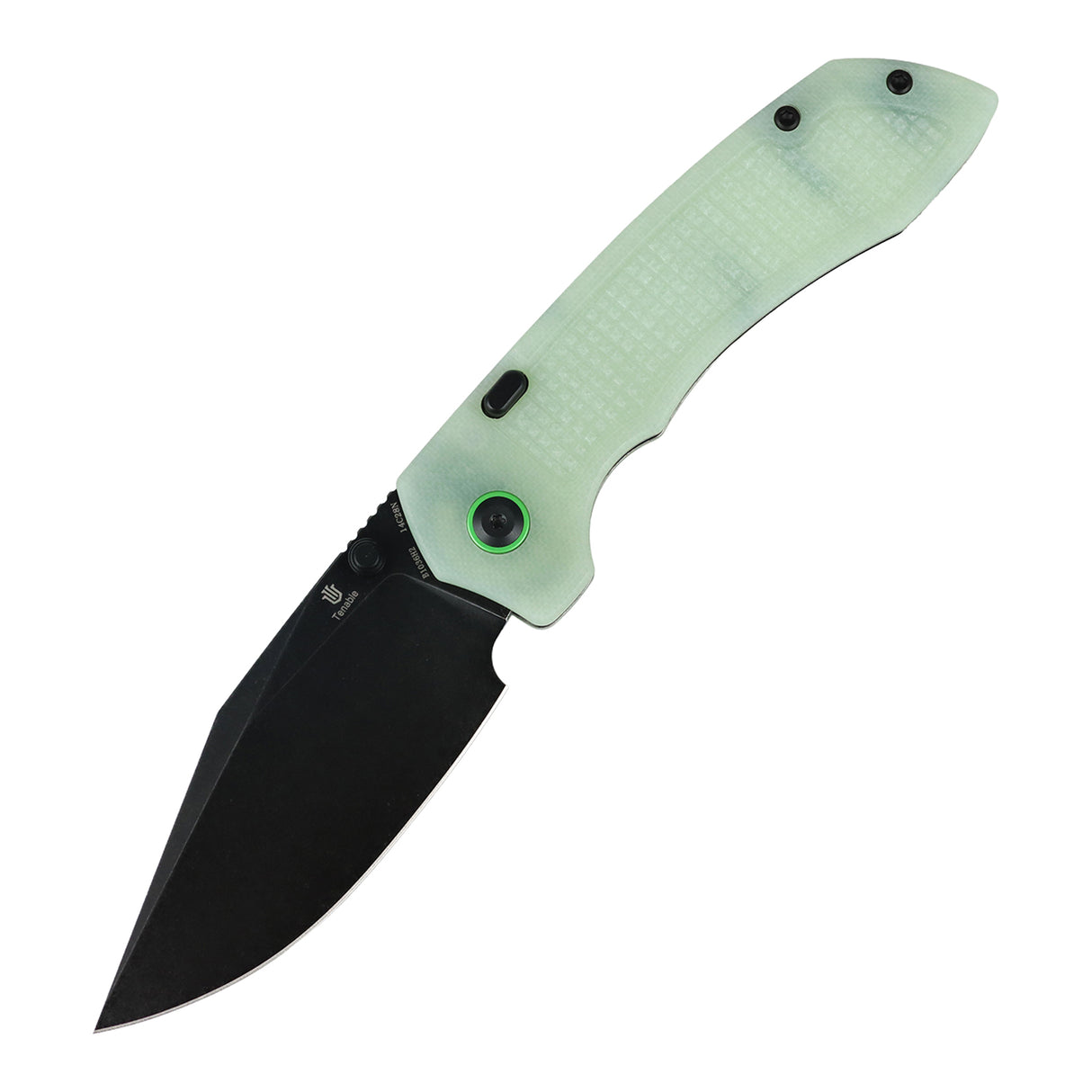 Tenable Entity Top Liner Lock Folding Knife | 3.52“ Blackwash 14C28N Blade | Glow-in-the-Dark Green G10 Handle | Nalu Knives Design - B1036H2